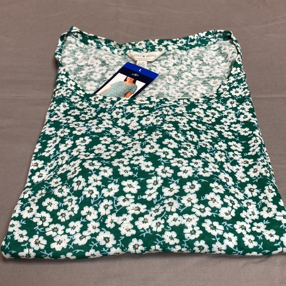 Lucky Bramd women’s short sleeve top size L green floral printed top NWT! - Picture 8 of 8